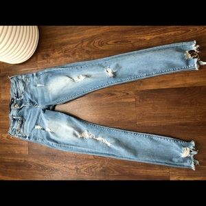EXPRESS Jeans, distressed, stretch fit,Skinny leg